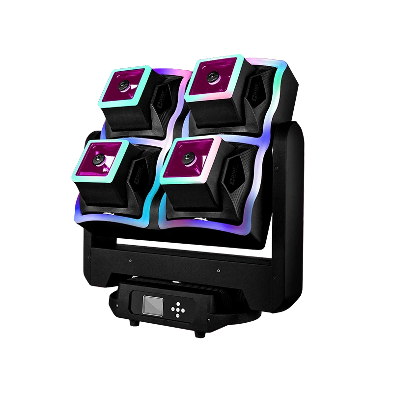 Crazycube 46 – Lyre spot LED, 4 × 60W LED RVBB 4 en 1 